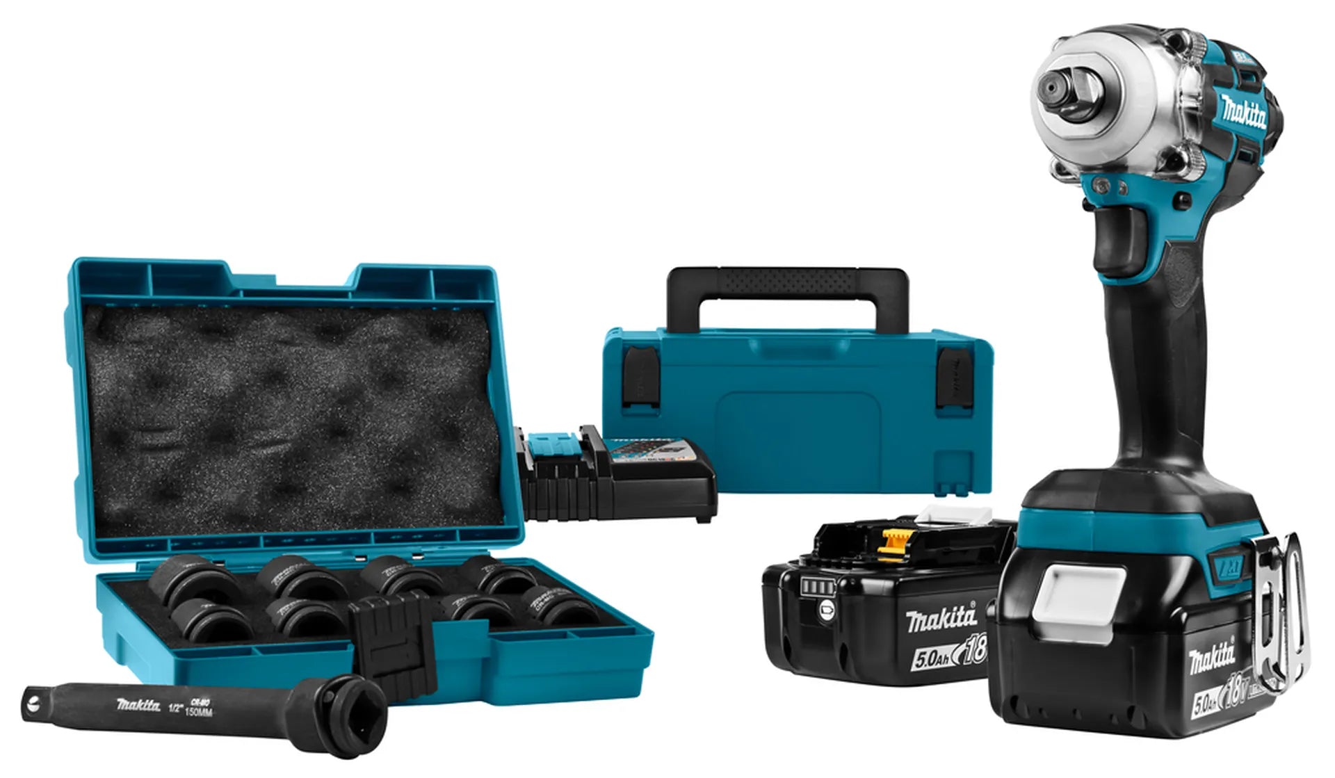 Makita DTW285RTJX 18V Li-Ion accu Slagmoersleutel set (2x 5,0Ah accu) in Mbox - 280Nm - 1/2'' - Gereedschap