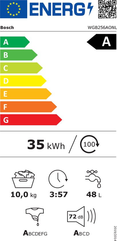Bosch WGB256AONL - Serie 8 - Wasmachine met stoom - 10 kg - 1600 rpm - 30% zuiniger dan energielabel A - Automatisch doseren - Home connect
