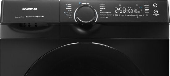 Inventum VWM9010W - Wasmachine - 9kg - 14 programma's - 1400 toeren - Energieklasse A - Steam Clean - Zwart