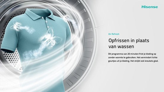 Hisense 3S Serie DH3S902BB3 - Zwarte Wasdroger met Energielabel C - Warmtepompdroger - 9kg - ConnectLife - Trommelverlichting - AutoDry - Quick Dry - Allergy Care - Wit